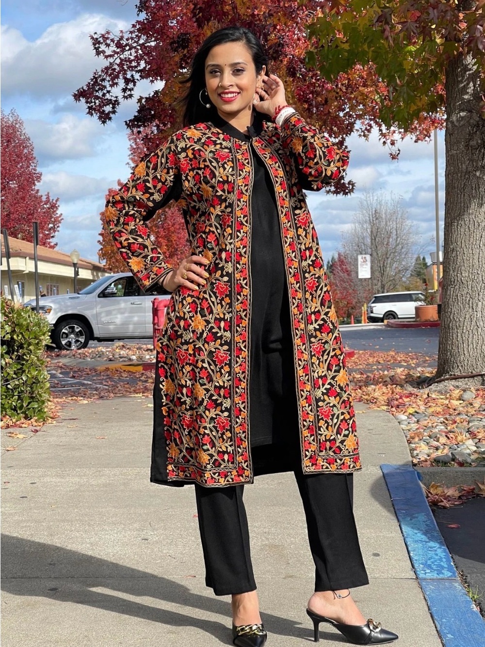 Kashmiri Embroidered silk and wool jacket